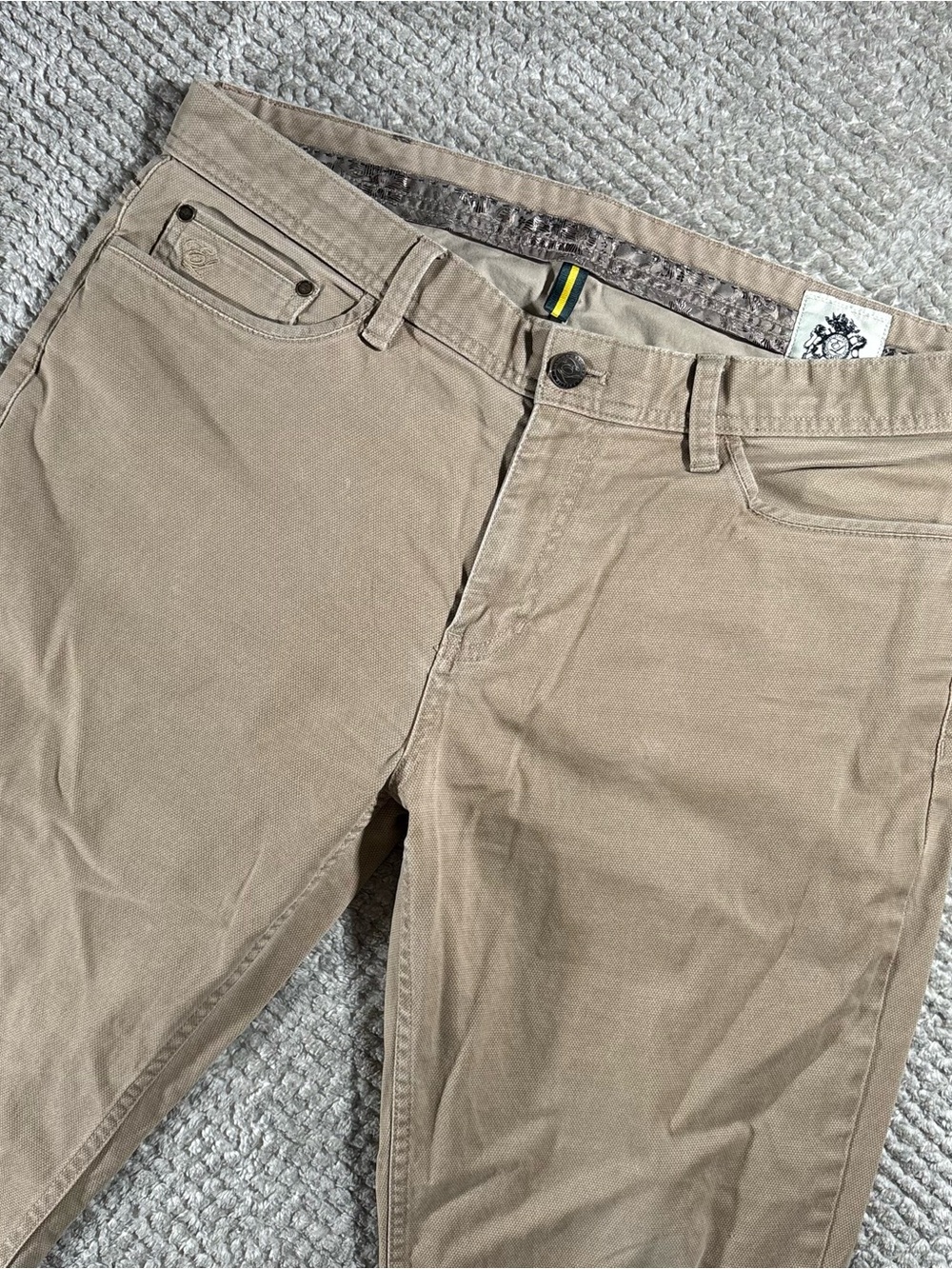 English Laundry Men 34x30 Stretch 5-Pocket Pant Taupe Brown Straight Leg 1365289